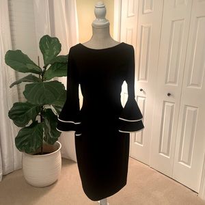 Calvin Klein bell sleeve death dress